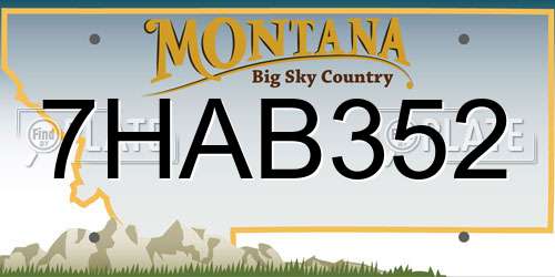 7HAB352 Montana License Plate