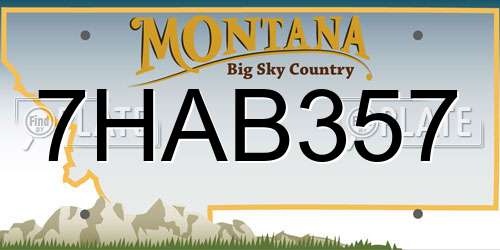 7HAB357 Montana License Plate