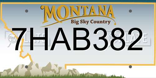 7HAB382 Montana License Plate