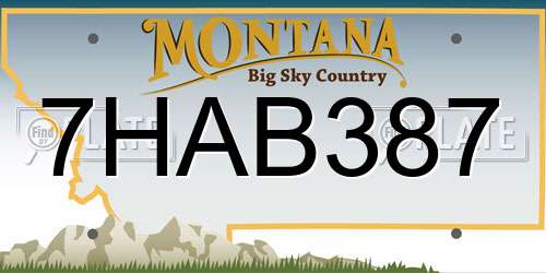 7HAB387 Montana License Plate