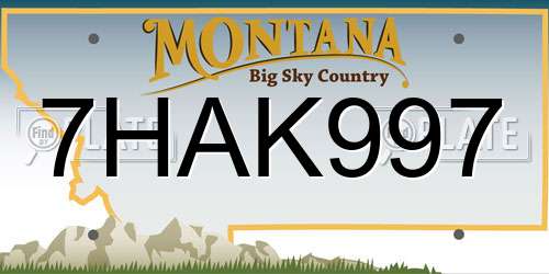 7HAK997 Montana License Plate
