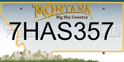 7HAS357 Montana License Plate