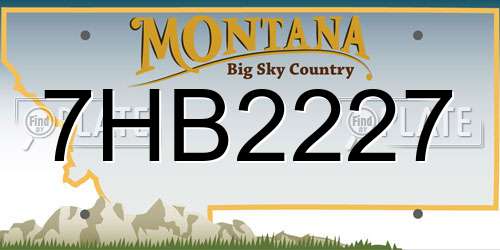 7HB2227 Montana License Plate