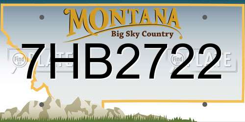 7HB2722 Montana License Plate