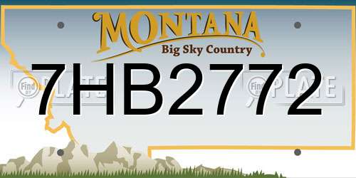 7HB2772 Montana License Plate