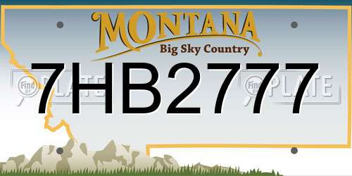 7HB2777 Montana License Plate