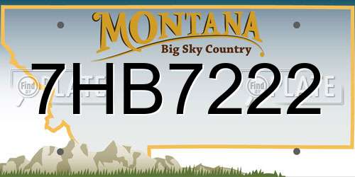 7HB7222 Montana License Plate