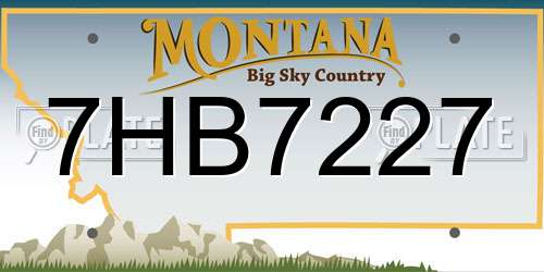 7HB7227 Montana License Plate