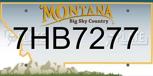 7HB7277 Montana License Plate