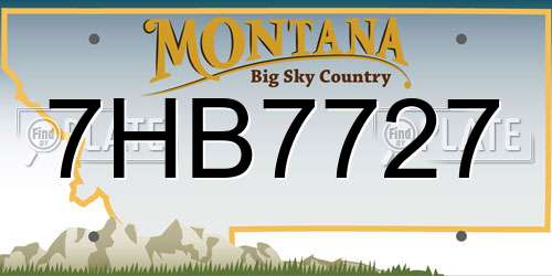 7HB7727 Montana License Plate