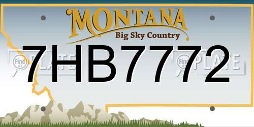 7HB7772 Montana License Plate