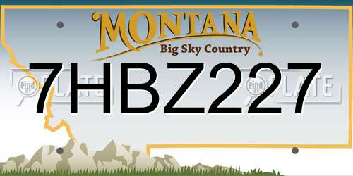 7HBZ227 Montana License Plate
