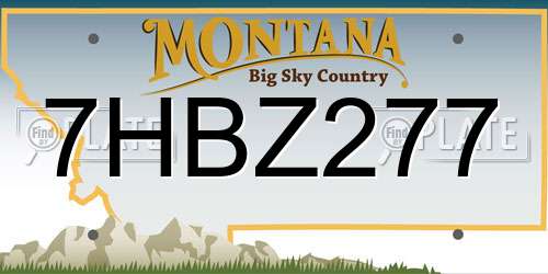 7HBZ277 Montana License Plate
