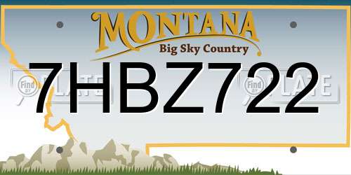 7HBZ722 Montana License Plate