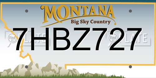 7HBZ727 Montana License Plate