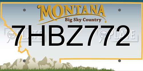 7HBZ772 Montana License Plate
