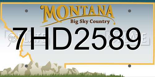 7HD2589 Montana License Plate