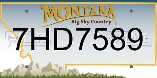 7HD7589 Montana License Plate