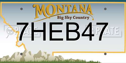 7HEB47 Montana License Plate