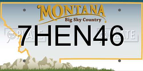 7HEN46 Montana License Plate