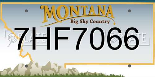 7HF7066 Montana License Plate