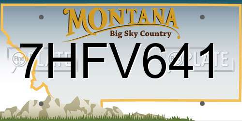 7HFV641 Montana License Plate