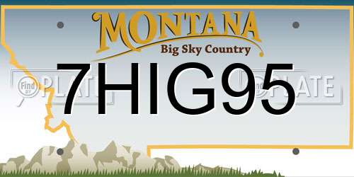 7HIG95 Montana License Plate