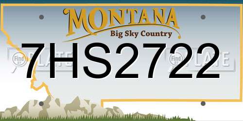 7HS2722 Montana License Plate