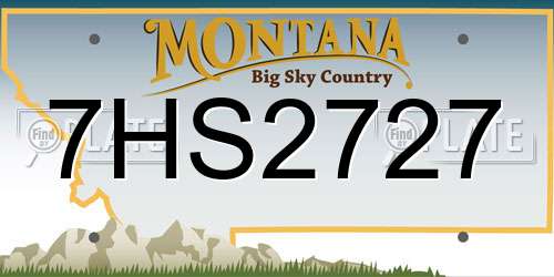 7HS2727 Montana License Plate