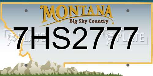 7HS2777 Montana License Plate