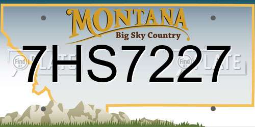 7HS7227 Montana License Plate