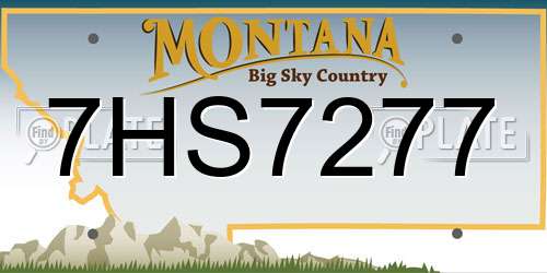7HS7277 Montana License Plate
