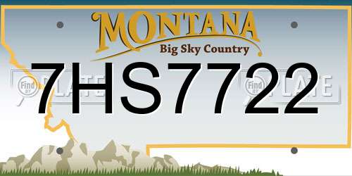 7HS7722 Montana License Plate