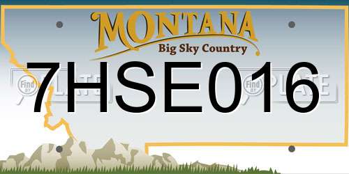 7HSE016 Montana License Plate