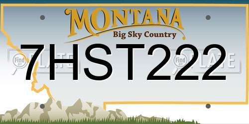7HST222 Montana License Plate
