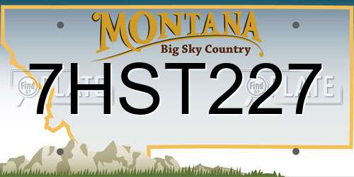 7HST227 Montana License Plate