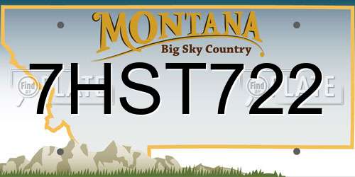 7HST722 Montana License Plate