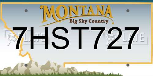 7HST727 Montana License Plate