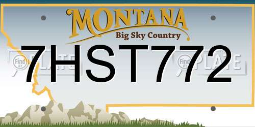 7HST772 Montana License Plate