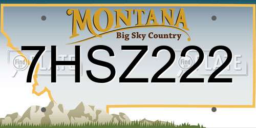 7HSZ222 Montana License Plate