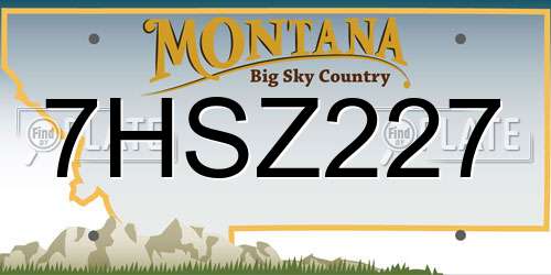 7HSZ227 Montana License Plate
