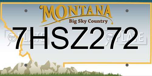 7HSZ272 Montana License Plate