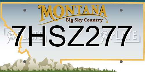 7HSZ277 Montana License Plate