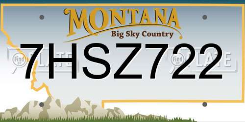 7HSZ722 Montana License Plate