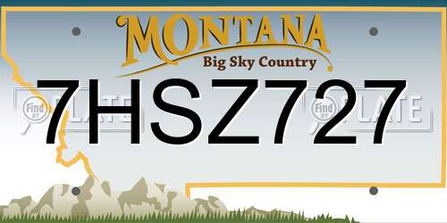 7HSZ727 Montana License Plate