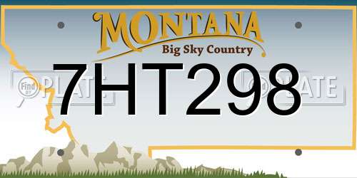 7HT298 Montana License Plate