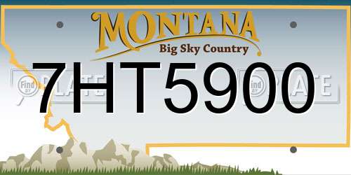 7HT5900 Montana License Plate