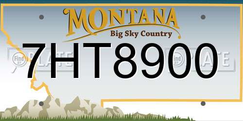 7HT8900 Montana License Plate