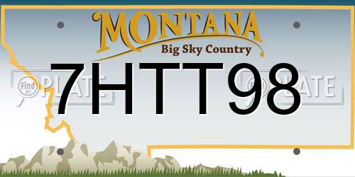 7HTT98 Montana License Plate