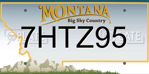 7HTZ95 Montana License Plate